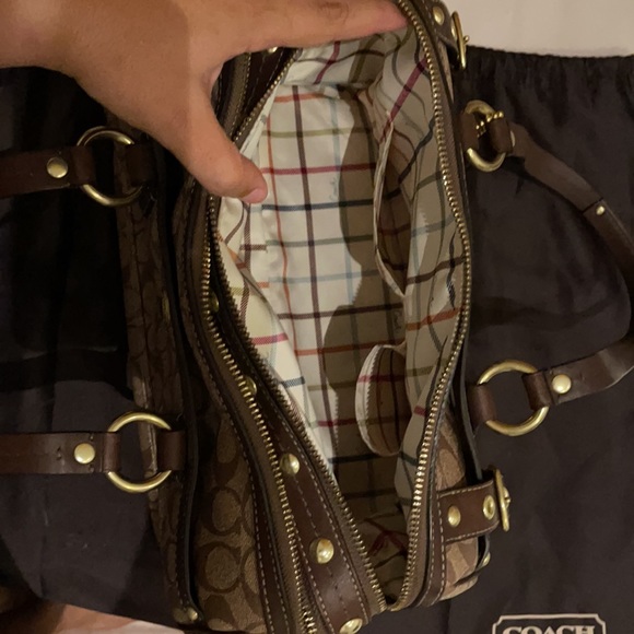 Coach Large Double Zip Satchel - Brown PVC - Picture 5 of 11